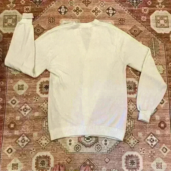Vintage Jantzen White Knit Button Up Cardigan Sweater - Picture 2 of 4